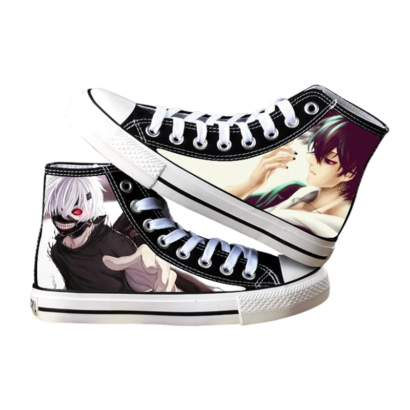 Anime Tokyo Ghoul shoes Kaneki Ken cosplay Adult students men women Spring summer Casual breathable High-top canvas shoes