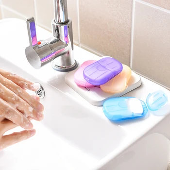 

Outdoor Travel Portable Soap Paper Cute Soap Flower Traveling Small Soap Piece Mini Paper Soap
