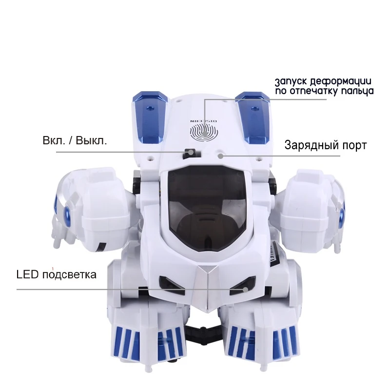 2.4G Remote Control Deformation Robot Intelligent Programming Song Mode English Teaching  Children's Toys Christmas Gift 4