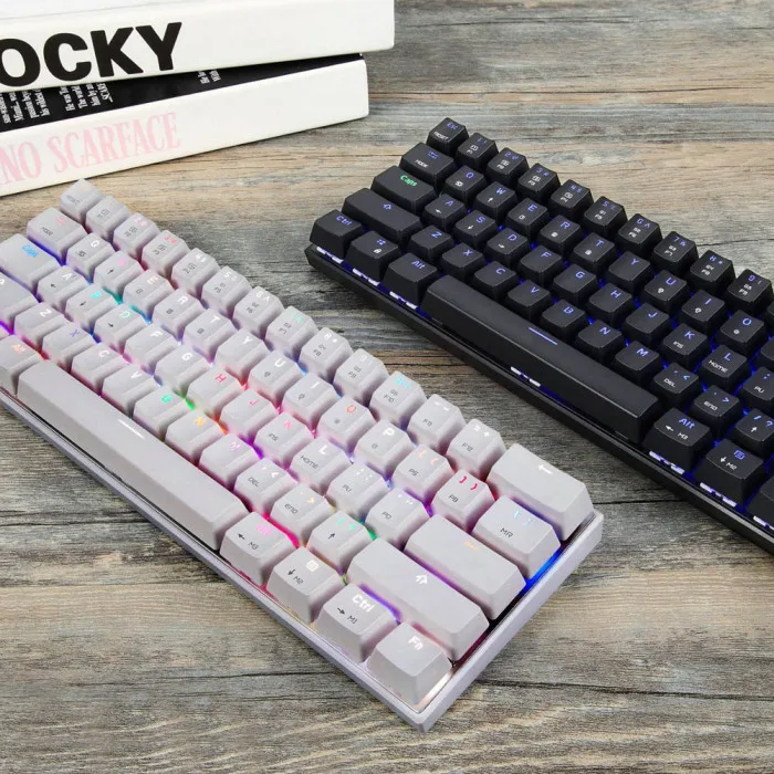 Bluetooth Проводная Механическая клавиатура с цветовой моделью RGB Подсветка 61 клавиши клавиатуры для планшетных компьютеров JHP-Best