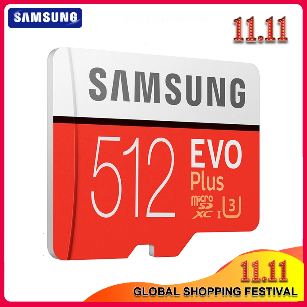 Оригинальный SAMSUNG карта памяти Micro SD карты 512 ГБ 100 МБ/с. Class10 U3 U1 SDXC Класс EVO + TF флэш