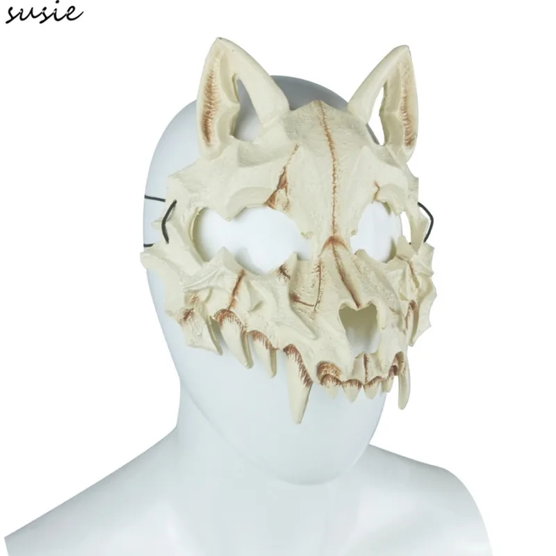 Маска для вечерние демон Самурай белый маска с костью волк дракон тигр Houjuu Nue