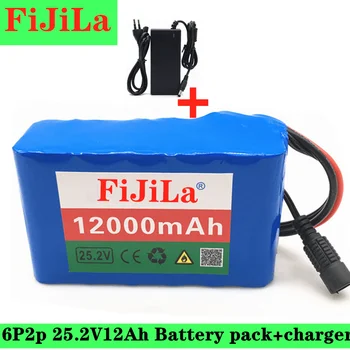 

6s2p 24V 12.0Ah 18650 agli ioni di litio battery pack 25.2v 12000mAh elettrico della bicicletta batteria con BMS + charger