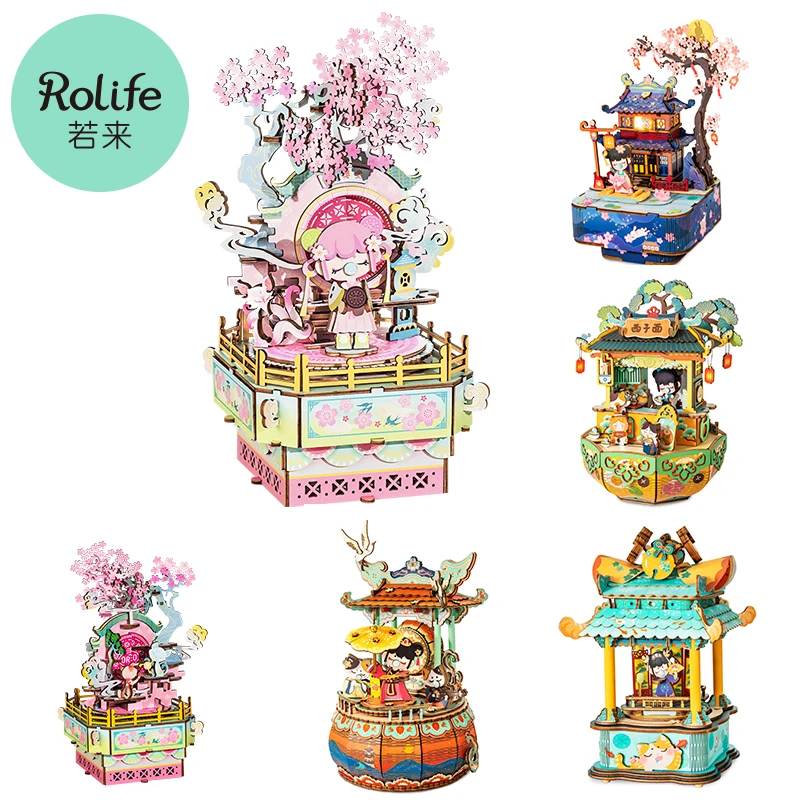 Деревянная 3D-головоломка Robotime Rolife сборная музыкальная шкатулка сделай сам в