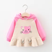 Весеннее платье для малышей; Одежда для девочек с рисунком кота;