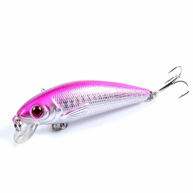 10 шт Bionic Minnow рыболовные приманки 3D глаза Пластиковые жесткие приманки w/тройной крючок