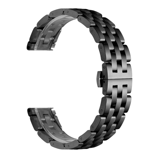 20mm 22mm For Samsung Galaxy 3 Watch 46mm S3 active 2 Metal Stainless Steel band for Amazfit GTR  Strap Amazfit Bip Huawei GT Black
