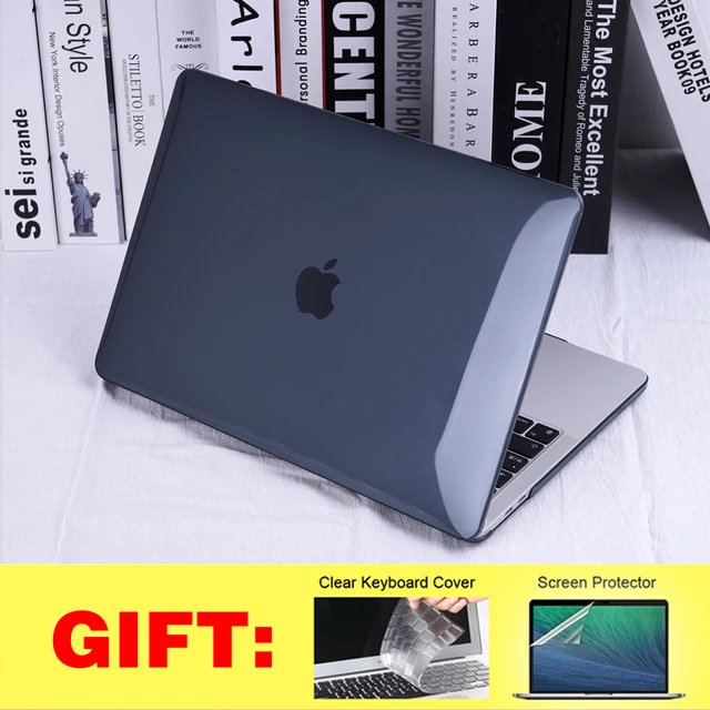 Laptop Case For Macbook Air 13 A2337 A2179 2020 A2338 M1 Chip 14 A2442 funda New Touch Bar for Pro 16 A2141 A2485 Keyboard Cover Crystal black