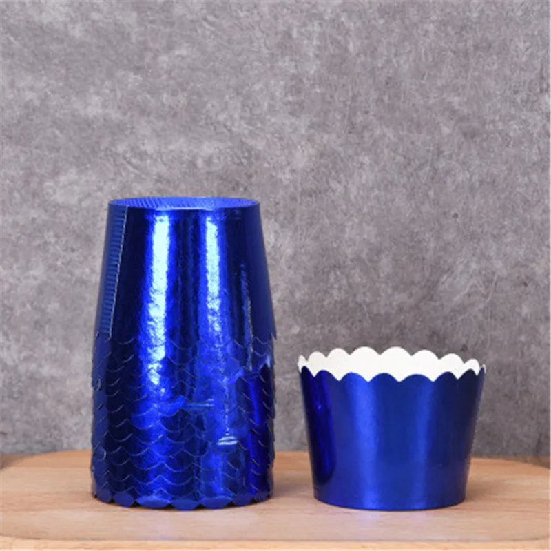 Blue Cupcake Paper Cup Muffin Cases Liner Baking Tray Cake Decorating Mold Wedding Party Caissettes Wrapper | Дом и сад