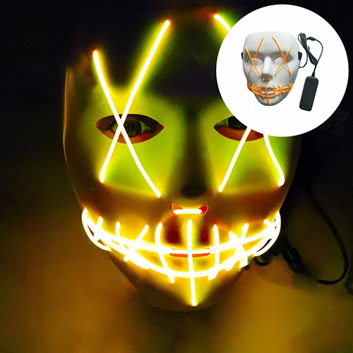 8 Маска для Хэллоуина светодиодный светящийся Смешные Маски The Purge eyear Great Festival cosplay Костюмные принадлежности Вечерние Маски - Цвет: 8