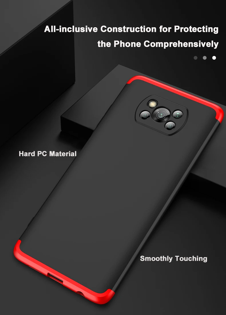 POCO X3 Case 360 Degree Full Protection Case Hard Matte Shockproof Lens Protection Cover For Xiaomi POCO X3 NFC Global Version