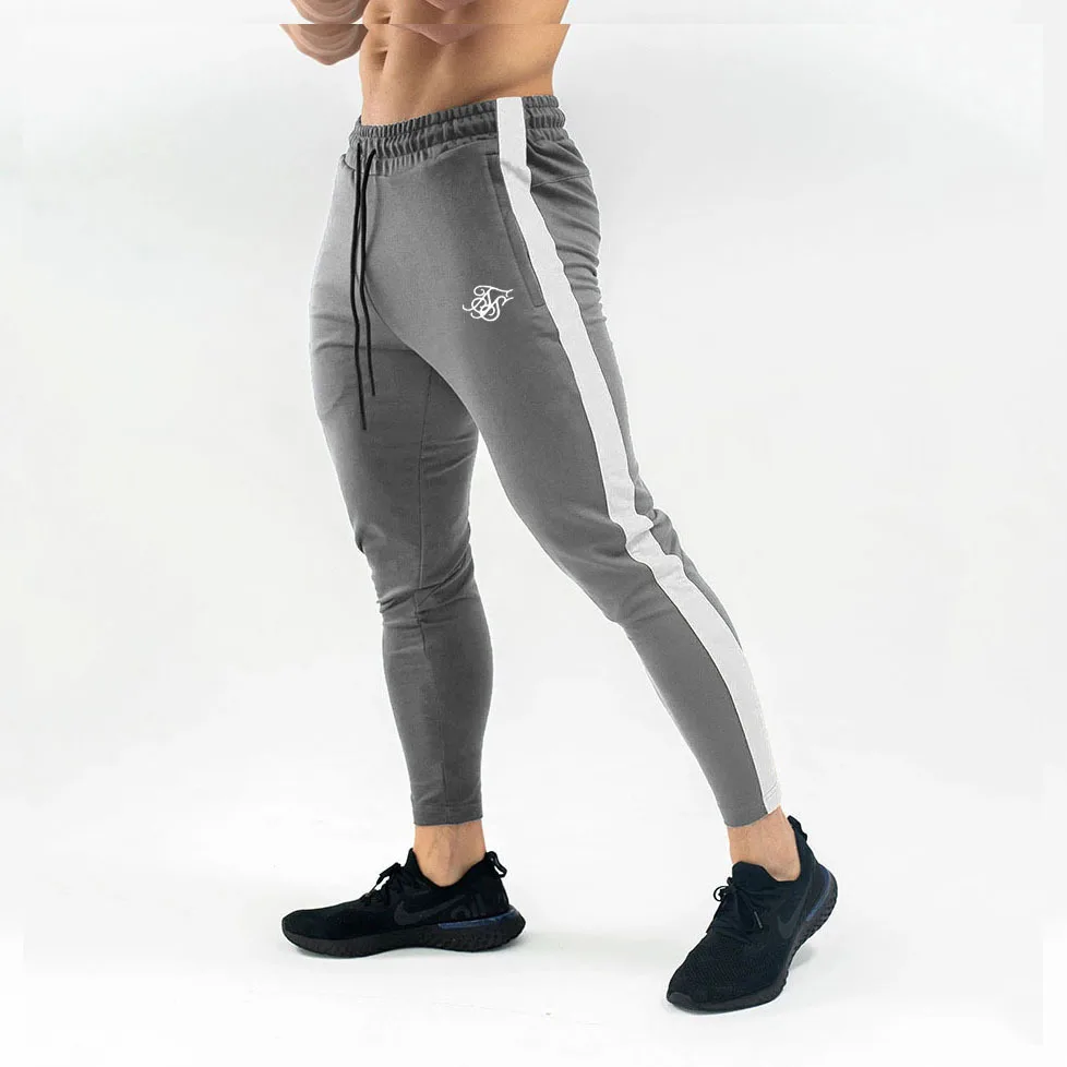 Siksilk Осенние новые мужские спортивные штаны для фитнеса, мужские спортивные штаны для бодибилдинга, тренировок, хлопковые брюки, повседневные бегуны, спортивная одежда, брюки-карандаш