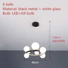  Clear Glass Bubble LED Chandelier Hall Parlor Lighting Fixtures Restaurant Bedroom Modern Hanglamp Cord Adjustable G9 Loft Deco 