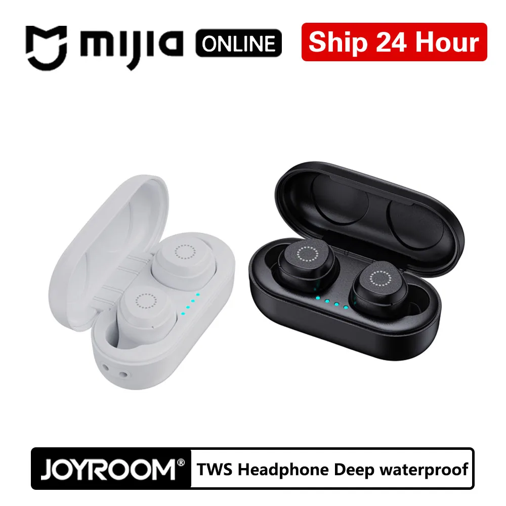 

Joyroom New TWS TL1 Bluetooth Stereo Sports Wireless Headsets IPX7 Waterproof Touch Control Black And White For IOS And Android
