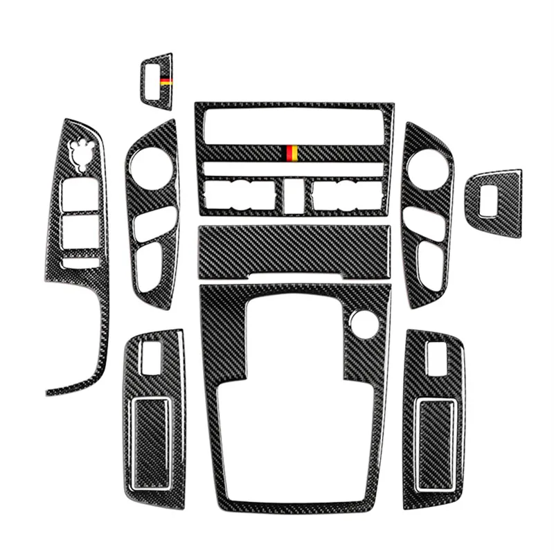 Углеродное волокно консоль CD панель украшения переключения передач Накладка для Audi Q7 2008- Внутренняя дверь подлокотник кнопки рамка наклейка