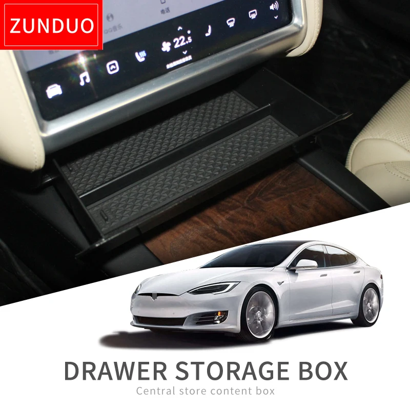 

ZUNDUO Central Console Storage Box for Tesla Model X Model S Car Interior Accessories Container Store Content Drawer Box