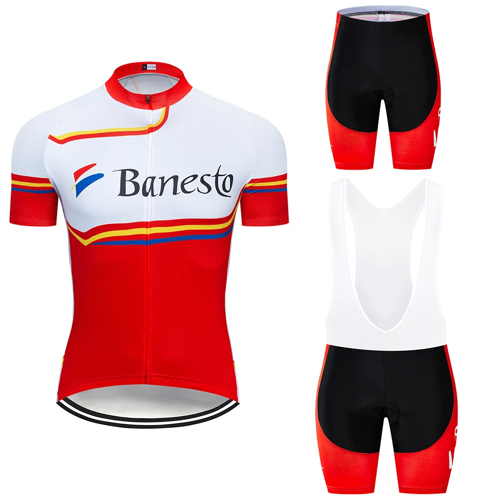 

2020 Banesto cycling jersey 9D pad shorts bike wear set ropa ciclismo quick dry mens pro CYCLING Maillot Culotte
