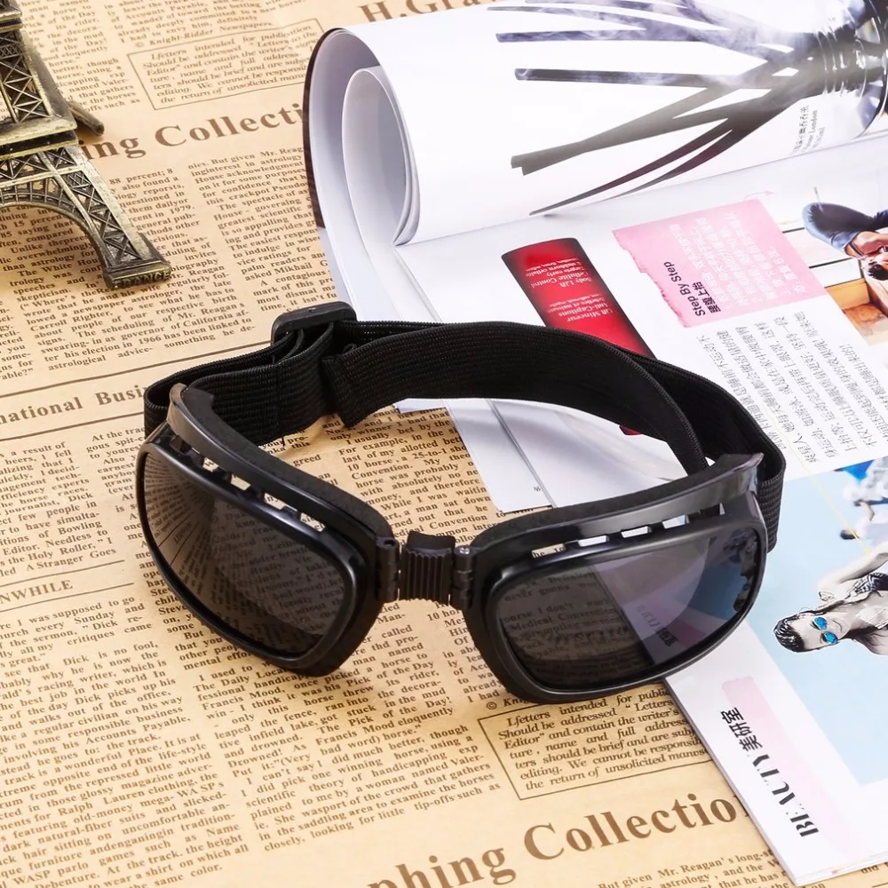 Folding Vintage Motorcycle Glasses Windproof Dustproof Ski Goggles Off Road Racing Eyewear Glasses Adjustable Elastic Band New