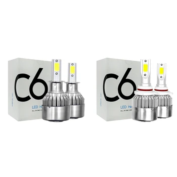 

4Pcs LED Headlight Bulb 72W 7600LM LED Headlight Conversion Kit - 6000K Xenon White Low Beam / Fog Light(9006/HB4&H3)
