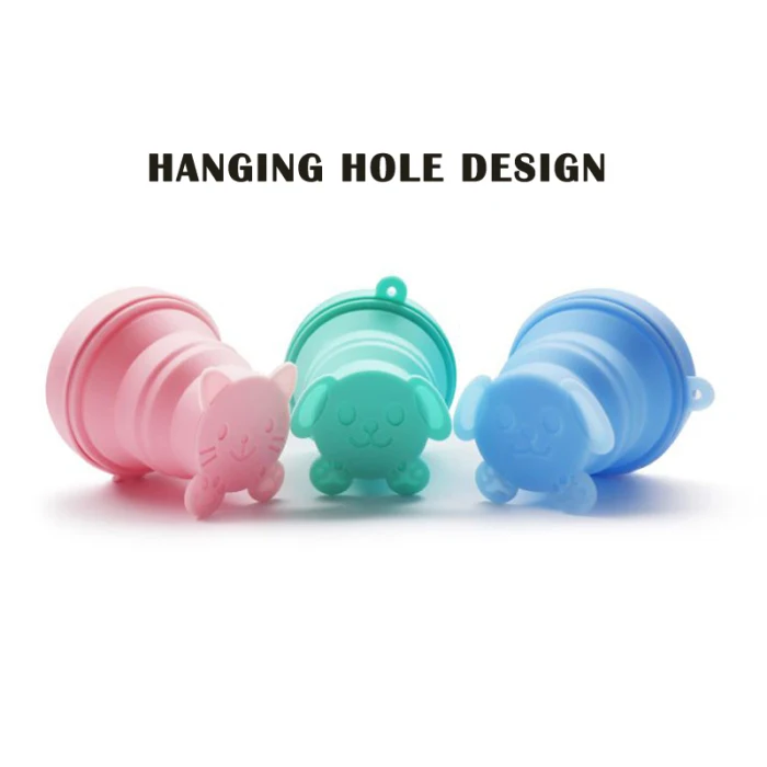 Cute Pet Silicone Folding Cup Portable Retractable Outdoor Travel Wash Cup VJ-Drop