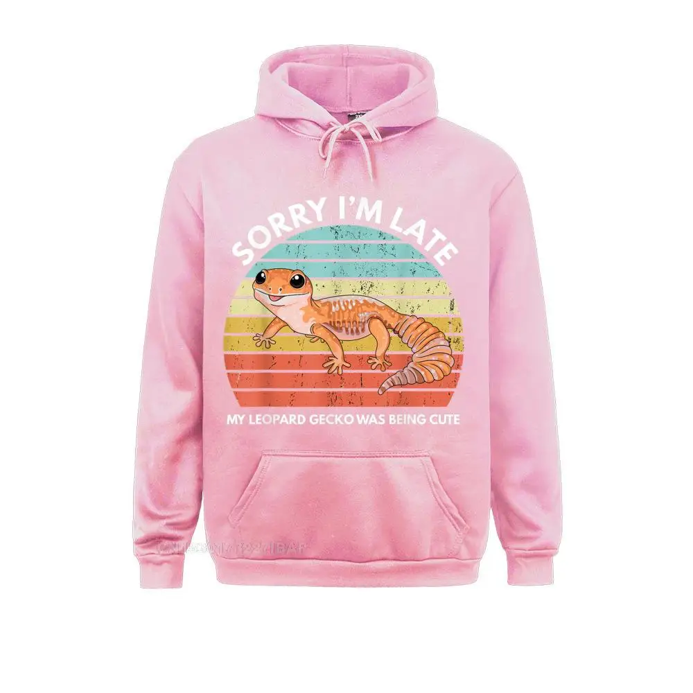 Sorry I'm Late My Leopard Gecko Was Being Cute Funny Gecko Hoodies Brand Gift Long Sleeve Mens Sweatshirts Simple Style Hoods