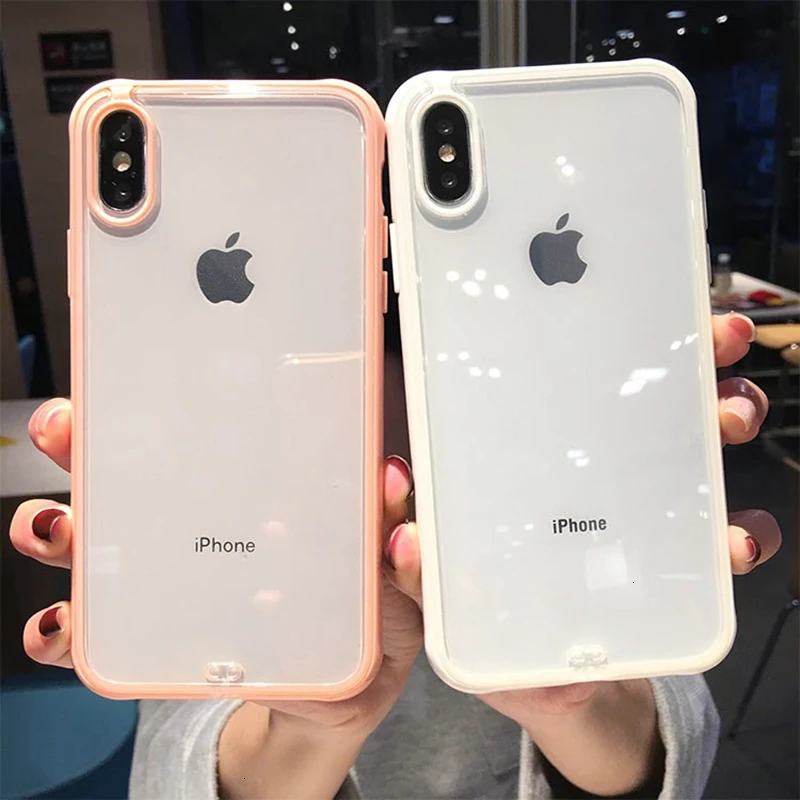 Модный противоударный бампер Прозрачный чехол для телефона для iPhone X 11 XR XS Max 8 7 6 6S Plus Прозрачная защитная задняя силиконовая крышка