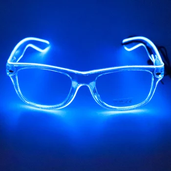 

New Halloween Decoration LED Glasses for Parties Transparent Frame Light Up El Wire Neon Glasses Glowing Party Decorative Glasse