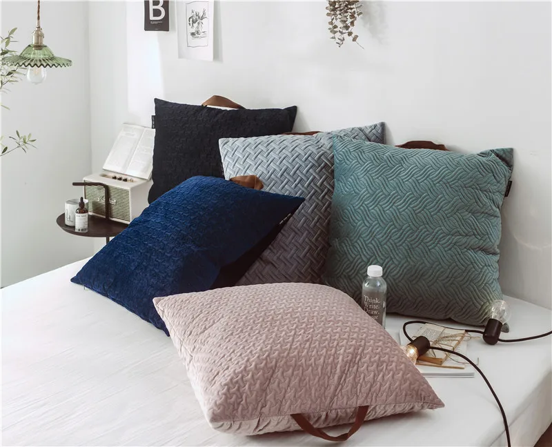 

Simple Fashion Cushion Cover Three-dimensional Embossing Solid Color Throw Pillow Cover Sofa Bedside Home Decor Textile