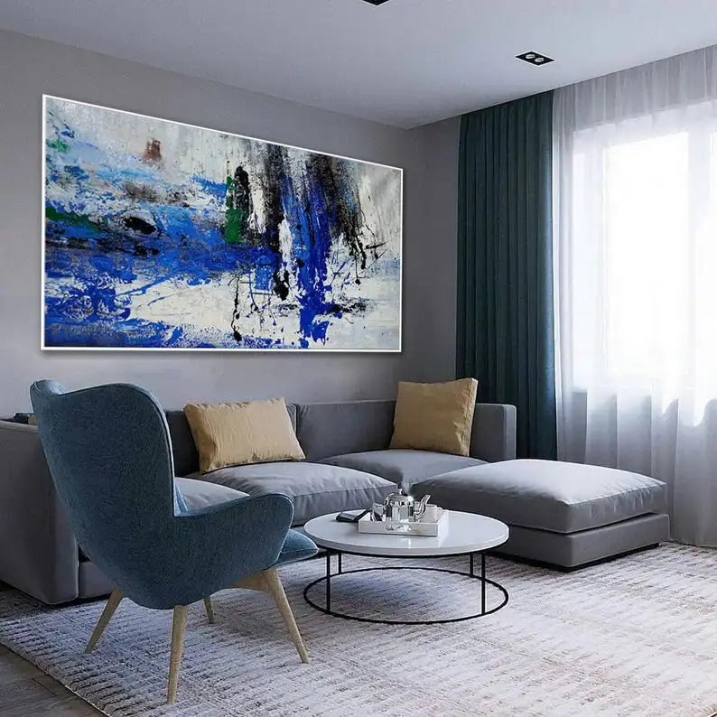 

Ручная работа, акриловая живопись, современное искусство, яркий цвет, художественное оформление, цветной панорамный Большой абстрактный настенный художественный палитра, нож