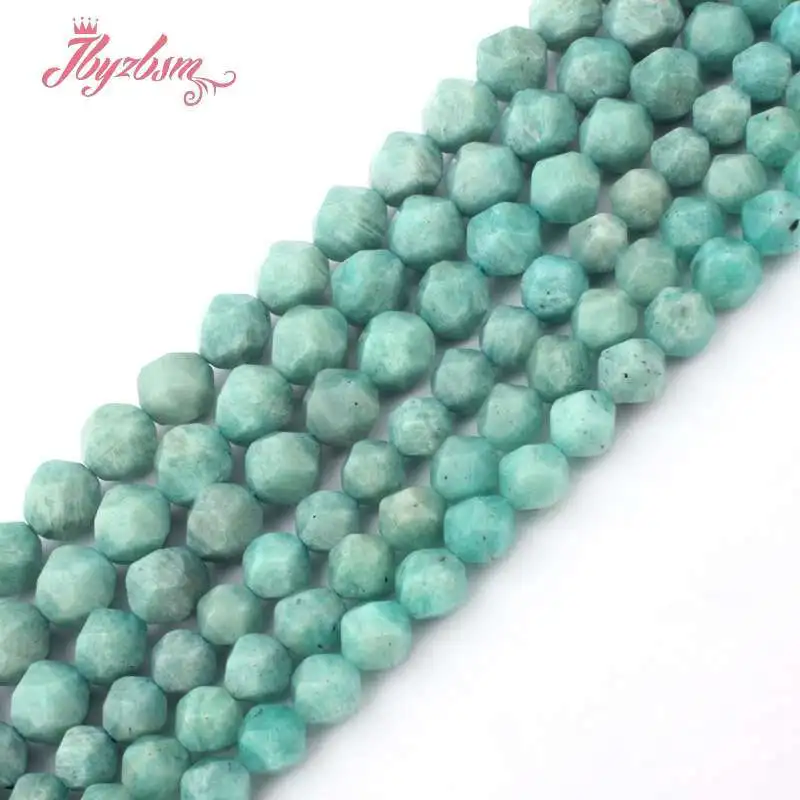 8mm 10mm Round Faceted Green Amazonite Natural Stone Spacer Beads for DIY Charm Accessories Necklace Bracelet Jewelry Making 15