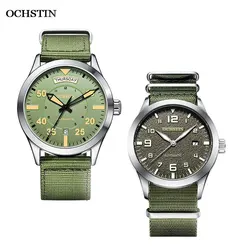 OCHSTIN Automatic Mechanical Wrist Watch for Men Nylon Strap Watch Waterproof Military Outdoor Pilot Watches Mens 2023 Gift