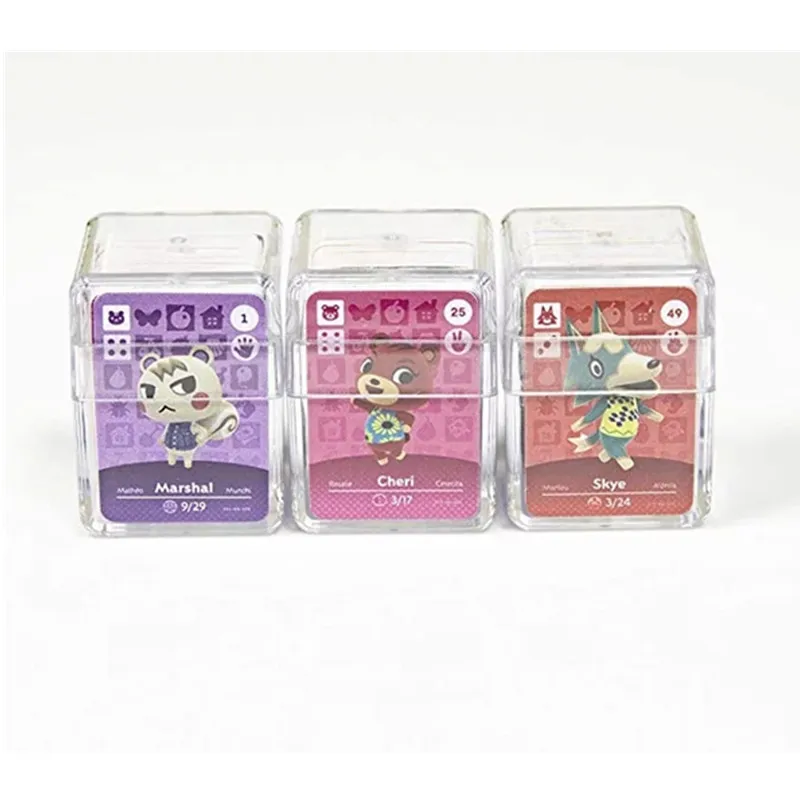 Tarjetas de etiqueta NFC para Animal croxxxing New Horizons, Switch/Switch Lite/Wii U, tamaño Mini 31x22mm, 72 Uds. Empaquetada por caja de cubo de cristal