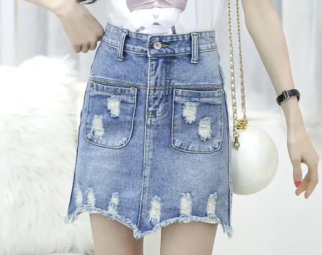 Korean Style Jeans Skirt Sexy Women's Spring Summer High Waist Skirts ...