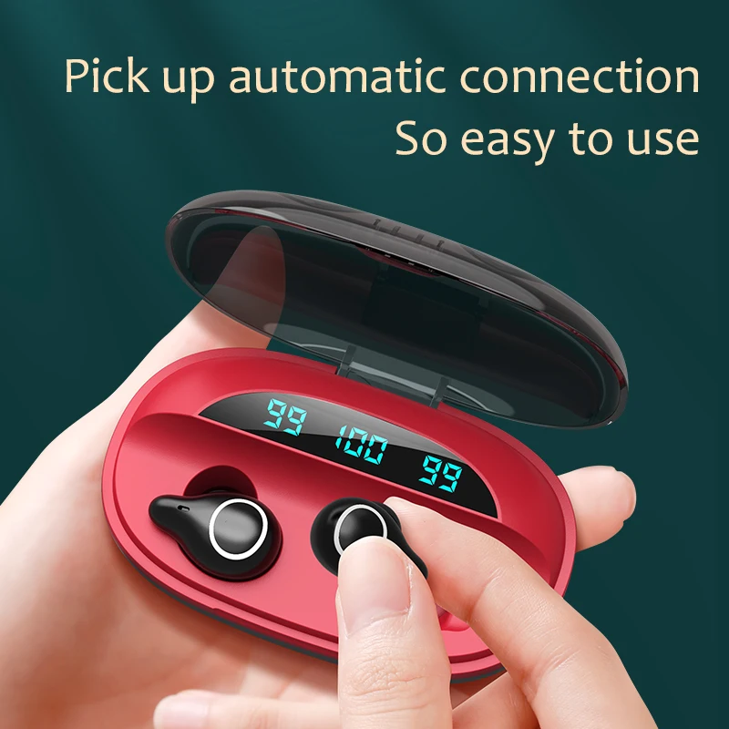 2020 New Wireless Headphones Bluetooth 5 1 Earphone 1200mAh Music Earbuds 9D Stereo Waterproof Headset Touch Control LED Display