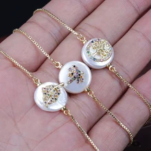 Радужные цвета, Cz кубический цирконий, мульти форма, крошечное золото, шарм, круглая жемчужная бусина, соединитель, изящные звенья, браслет для женщин, ювелирные изделия