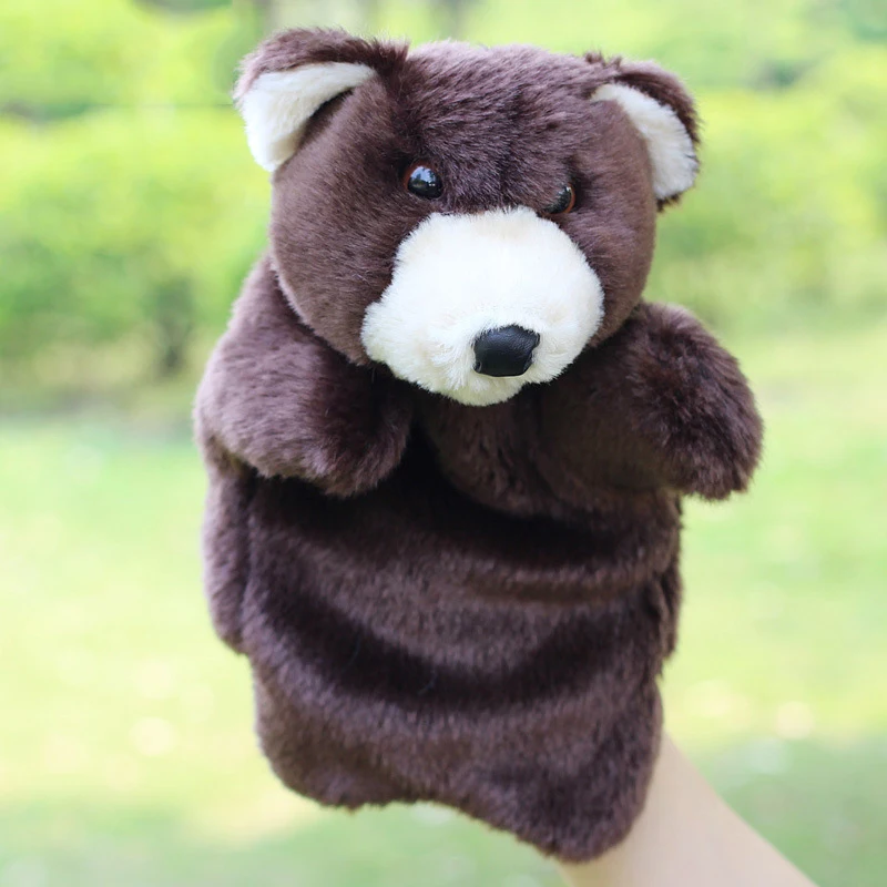 

Teddy Brown Bear Raccoon Finger Hand Puppet Plush Toy Small Animal Doll Baby Child Preschool Education To Appease Sleep Pillow