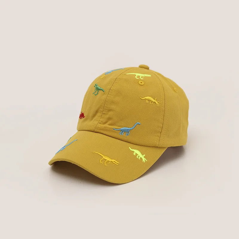 Korea Children's Hat New Cartoon Dinosaur Embroidered Cap Trend Big Eaves Sun Shading Baby Baseball Caps Casual Kids Visors men's golf baseball caps