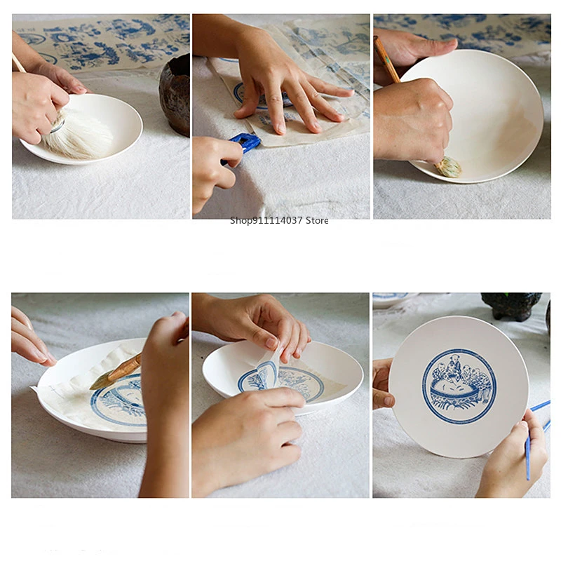 陶芸陶芸粘土転写紙釉薬釉裏花紙高温磁器diy塗装ツールXJ33 - AliExpress