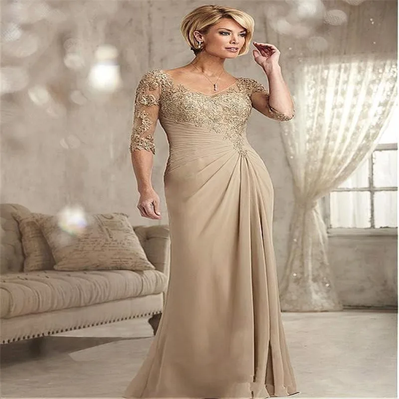 SWEMILE элегантный полурукав силуэт русалки кружева мать невесты платья Vestido De Madrinha Pleat мать платья Robe De Mere