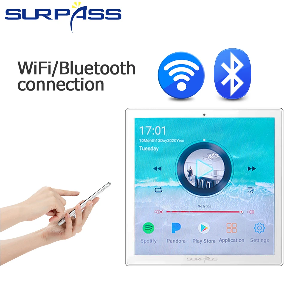 US $193.92 Mini Touch Screen In Wall Amplifier Bluetooth WiFi Fm Android System Audio HiFi Home Digital Stereo Sound PA Ceiling Speaker Kit