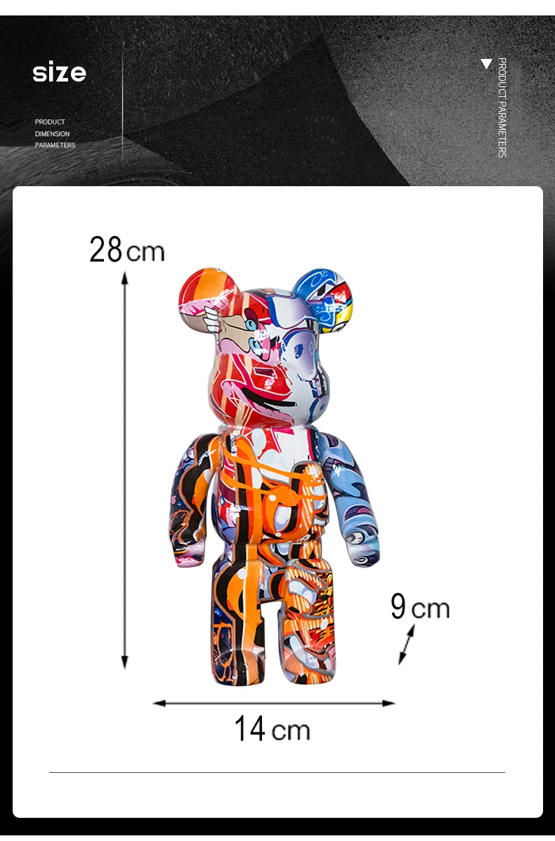 Figurines For Interior 28Cm Bearbrick  400% Be@rbrick  Games Home Decoration Desk Accessories Luxury Living Room Decoration New