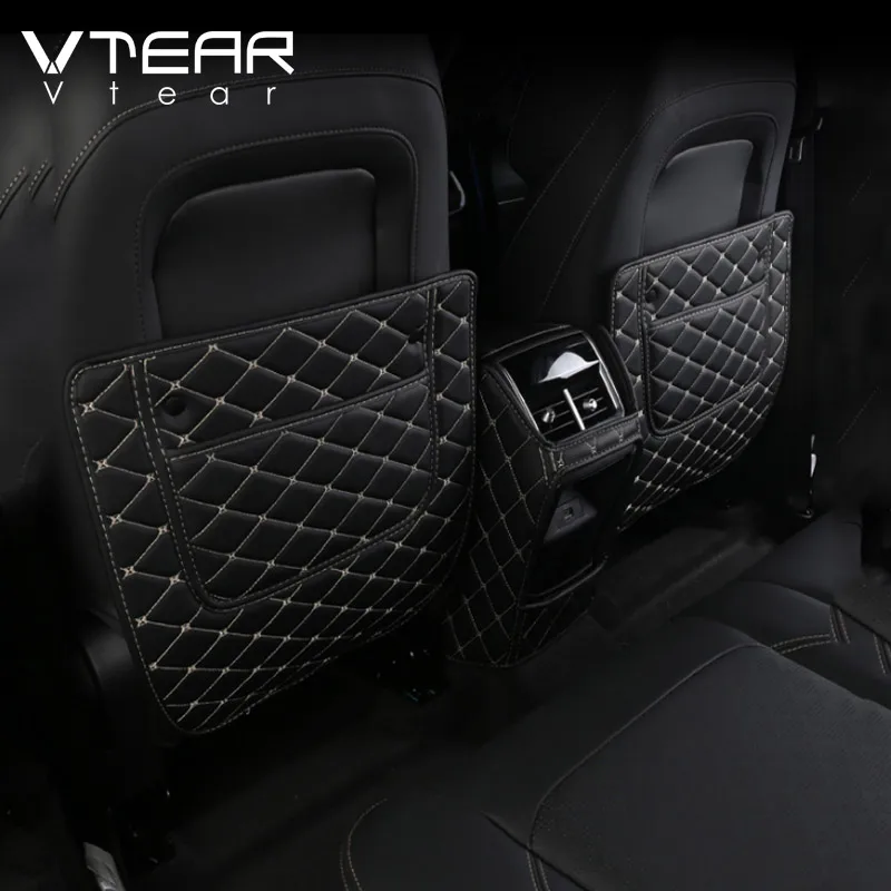 Vtaer Car Seat Rear Anti-Kick Cover Trim Accessories Anti-Dirty Pad Decoration Interior Parts For Chery Tiggo 8/Tigg