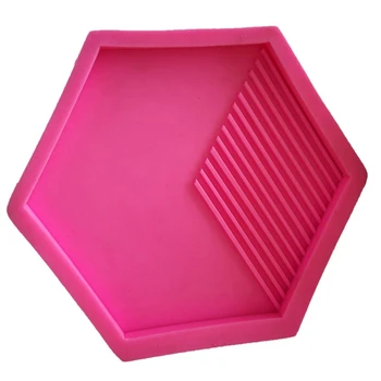 

Hexagon Geometric Concrete Tray Wall Tile Brick Silicone Mold Background Decor Q6PE
