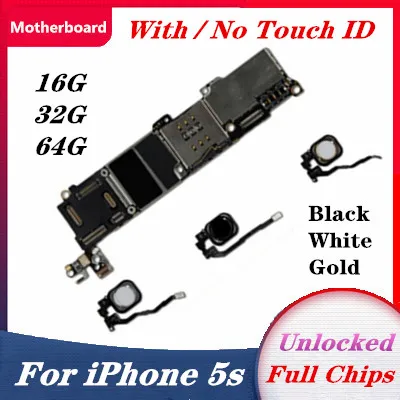 Материнская плата для Iphone 16 ГБ 32 64 бесплатный ICloud с Touch ID/без ID 100% оригинал