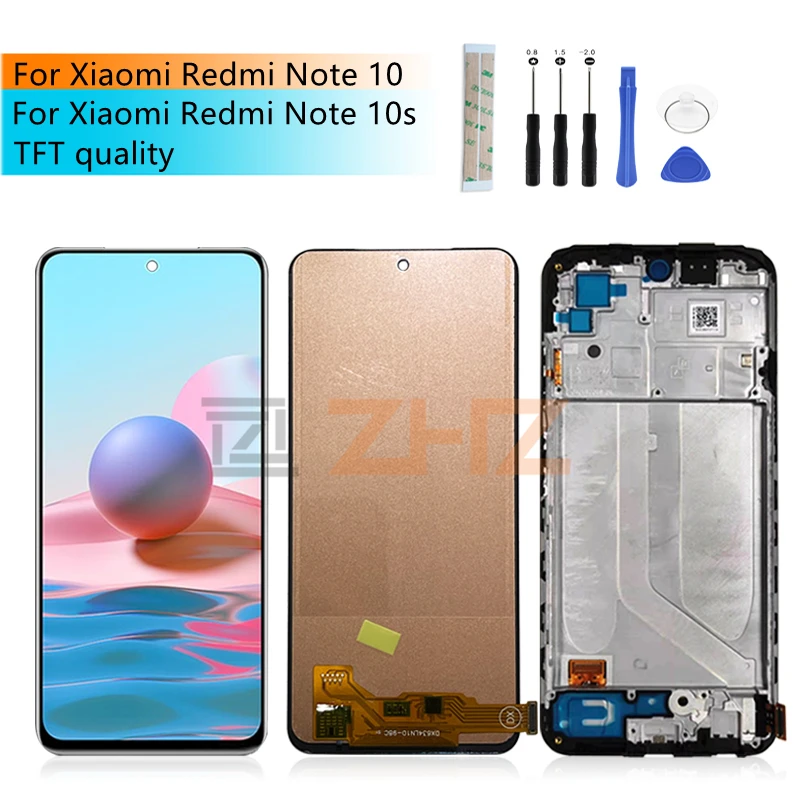 

ЖК-дисплей TFT для Xiaomi Redmi Note 10 4g, сенсорный экран с дигитайзером в сборе и рамкой для Redmi Note 10s, ЖК-дисплей, запасные части