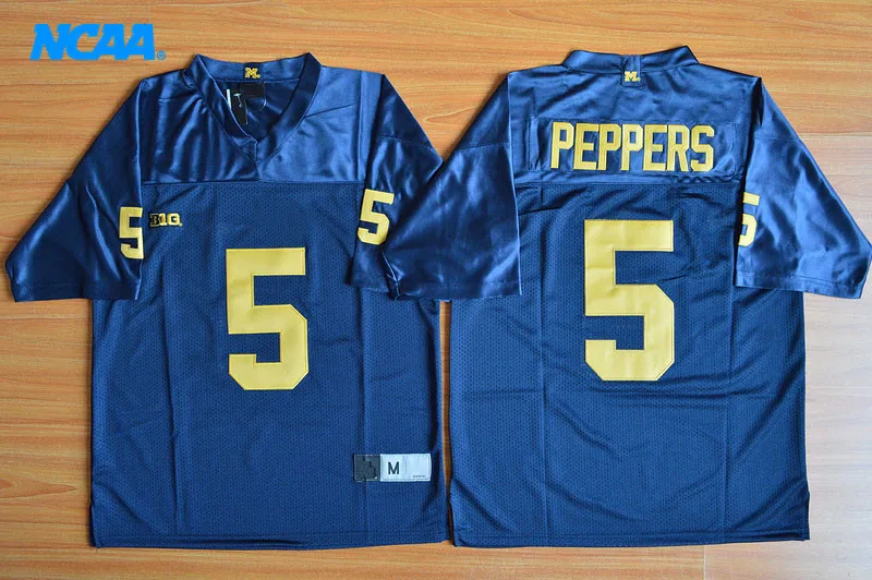 Новое поступление высокое качество Jabrill Peppers#5 Футболка колледжа ограниченная Спортивная футболка S-XXXL - Цвет: 1