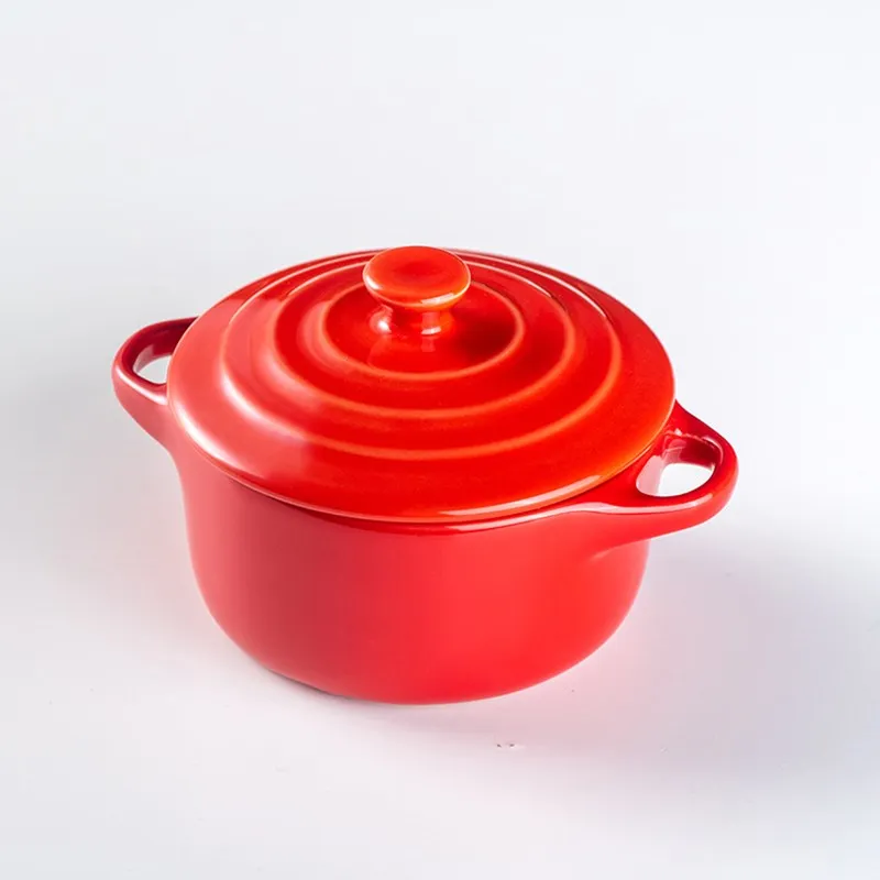 

Household Ceramic Binaural Steamed Egg Bowl with Lid Dessert Bowl Hotel Household Tableware Small Soup Cup