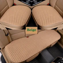 Универсальный чехол для автомобильных сидений передние и задние теплые льняные тканевые подушки для сидений Нескользящие моющиеся защитные коврики для автомобильных сидений
