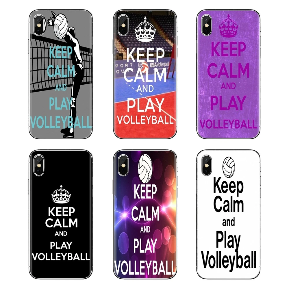 С надписью keep calm and play люблю волейбол для iPhone XS Max XR X 4 4S 5 5S 5C SE 6 6S 7 8 плюс samsung Galaxy J1 J3