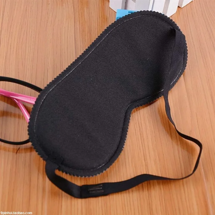 

Pure Black Wordless Fabric Eye Patch Pajama Shade Protection Eye Patch Mitigate Eyes Fatigue Breathable Creative Hide-And-Seek E
